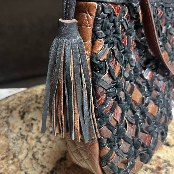 Sharif • Vintage • Small • Brown/ Black • Leather • Crossbody Handbag - Picture 9 of 13